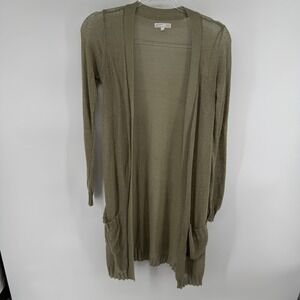 Cotton On Fine Knitwear Longline Cardigan Olive Green XS PP